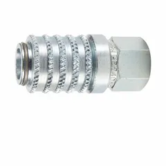 Steel female UNF coupler with 7/16"-20 thread size and 0.8 g/min max flow rate. Rated for temperatures from -40 to 250 Deg F. Used in fluid power systems for rapid connection and disconnection of hydraulic lines in industrial machinery and mobile equipment.