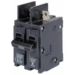Bolt-on miniature circuit breaker for overcurrent protection in electrical distribution systems. Rated 80 A, 120/240V AC, 2 poles, with high interrupting capacity. Suitable for single-phase applications in compatible panelboards.