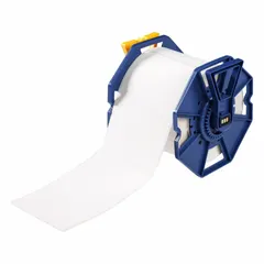 Acrylic permanent adhesive label roll, 6 in x 4 in, with inkjet print-receptive material. Contains 300 labels per roll. Compatible with J7300 printer series. Used for industrial labeling, asset tracking, and equipment identification.