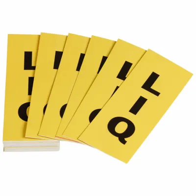 BRADY Pipe Marker Label Kit: LIQ, Yellow, Black, Fits 8 in and Larger Pipe O.D. - Brady Pipe Marking Labeling Kit Replenishment Labels