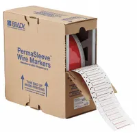 Sleeve Label: 3/16 in x 2 in, Polyolefin, White (Matte), For 10 AWG to 16 AWG Wire Gauge (MPN HX-187-2-WT)