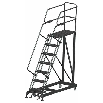 BALLYMORE Mobile Work Platform: 5.8 ft Platform Ht - Max, 24 in x 36 in, Steel - Manual-Lock Rolling Single-Access Platforms