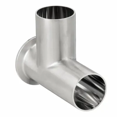 MAXPURE Sanitary Tee Fitting: Short Outlet Tee, 3/4 in OD x 3/4 in OD x 3/4 in OD Size - 316 Stainless Steel Sanitary Tube Fittings