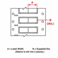 Sleeve Label: 3/8 in x 1 in, Polyolefin, White (Matte), For 16 AWG to 22 AWG Wire Gauge (MPN 3FR-125-2-WT-S-2)