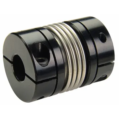 RULAND MANUFACTURING Motion Control Coupling: 15 mm Bore Dia 1, 12 mm Bore Dia 2, Aluminum - Clamp-On Bellows Shaft Couplings for Round Shafts