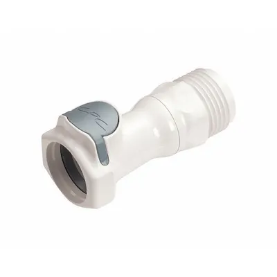 CPC Quick Connection Coupling: Straight, 3/4 in Pipe Size, Quick-Disconnect Coupler x GHT - Polysulfone Quick-Disconnect Tube Fittings