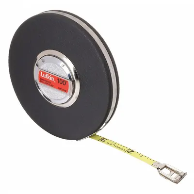 CRESCENT LUFKIN Long Tape Measure: Manual, HW226D, SAE/Engineers Scale, 100 ft, 1/100 ft - Closed-Reel Long Tape Measures