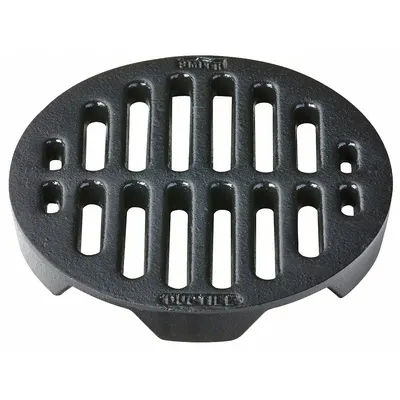 JAY R. SMITH MFG. CO Grate: A, Round, 7 7/8 in Overall Dia, 1 in Overall Ht, Ductile Iron - Light-Duty Floor Drain Grates (Class A)