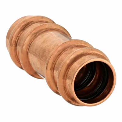 STREAMLINE Crimp Coupling Fitting: Straight, 3/4 in CTS x 3/4 in CTS size - Refrigeration Copper & Bronze Press Tube Fittings