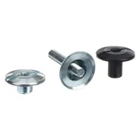 This screw lock-type wheel arbor from 3M is designed for use with 3/8 in wheel arbors and accommodates wheel thicknesses from 1/8 in to 1/2 in. It provides a secure mounting method for abrasive wheels in finishing and deburring applications