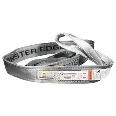 This 4-ply nylon web sling has a 6 ft length and a 20,400 lb vertical hitch capacity. The twisted-eye design and protected edges help distribute load forces during lifting and rigging operations. A wear-resistant tag is included for identification.
