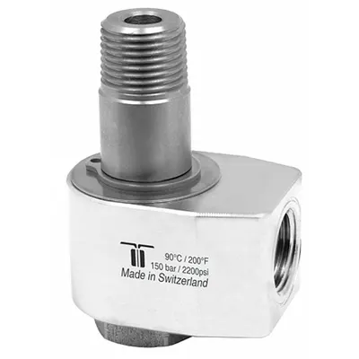 MOSMATIC Rotary Union: Elbow, Nickel-Plated C38500 Brass, 1 Passages - Brass Rotating Joints & Unions