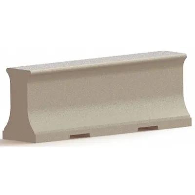PETERSEN MFG Security Barrier: Gray, 34 in Overall Ht, 8 ft Overall Lg, 24 in Overall Wd - Rectangular Decorative Bollards