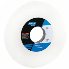 This NORTON straight grinding wheel is Type 1 with dimensions 12" x 1" x 3". It features a 38A60-IVBE specification and a wheel hardness of I, designed for light-to-moderate grinding of tool steels. Suitable for precision material removal and finishing on hardened steel components in tool rooms and manufacturing environments.