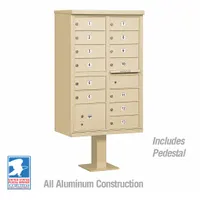 Cluster Box Unit: CBU, 14 Doors, Horizontal, 62 in H x 30 1/2 in W x 18 in D, Pedestal Mounting (MPN 3313SAN-U)