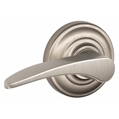 SCHLAGE F10 MNH 619 AND Passage Lever Lockset, Satin Nickel, Andover Style - Passage Lever Locksets