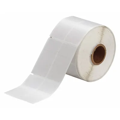 BRADY Wraparound Label: 2 1/4 in x 1 in, Vinyl, White (Matte) - Brady Precut Label Rolls