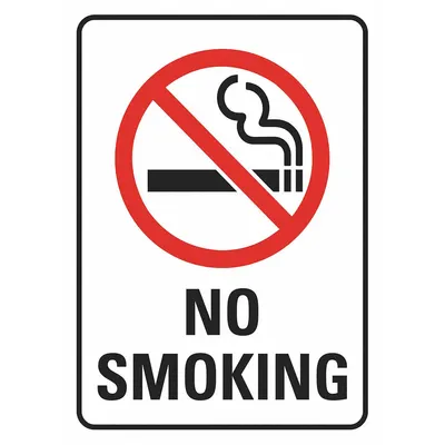 LYLE No Smoking Sign: Reflective Sheeting, Adhesive Sign Mounting - No Smoking Signs