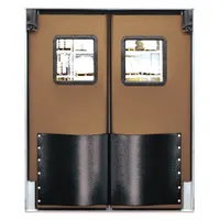 Swinging Door: Polyethylene, 2 Doors, Brown, 5 ft Door Wd, 7 ft Door Ht, Window Included, 1 PR (MPN 6084RDMBR)
