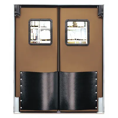 CHASE Swinging Door: Polyethylene, 2 Doors, Brown, 5 ft Door Wd, 7 ft Door Ht - Insulated Swinging Doors