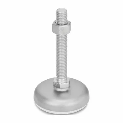 JW WINCO Male-End Leveling Mount: Swiveling Stud, 1/2"-13 Thread Size, 3.94 in - Non-Skid Male Leveling Mounts