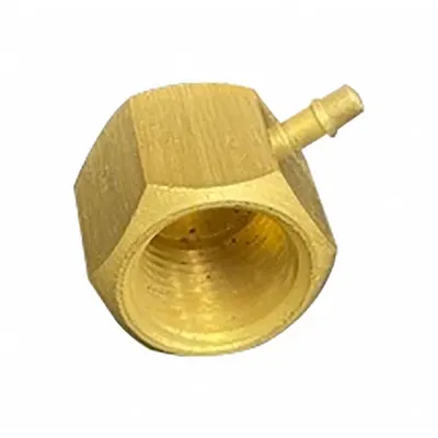 MEM-CO Barbed Fitting Elbow: 1/2 in Pipe x 11/64 in ID Size, FNPT x Barbed, Brass - Nickel-Plated Brass Barbed Tube Fittings