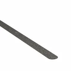 These antislip treads are black solid strips with a coarse 60-grit abrasive surface for slip resistance. Each strip measures 3/4 in x 24 in with a 28 mil tape thickness and features a pressure-sensitive adhesive for indoor and outdoor use. The treads meet ANSI specifications and are suitable for stairs, ramps, and walkways in areas with medium foot traffic.