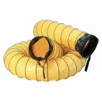 Yellow vinyl polyester duct for confined space ventilation, 12 in diameter by 25 ft length. Includes cuff for connection to fans. Complies with NFPA standards. Non-conductive construction. Used to deliver fresh air or exhaust fumes in confined spaces such as tanks, vaults, and manholes