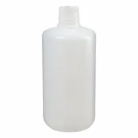 NALGENE Economy Bottle: HDPE, 32 fl oz, 1 L, Natural, 38-430 mm Screw Closure Size, No Closure (MPN 362089-0032)