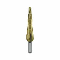 RUKO TOOLS Step Drill Bit: 3/16" to 1/2", TiN-Coated HSS, 3-Flats Shank (MPN 101701T)