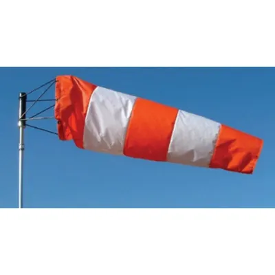 SAFETY FLAG Windsock: Orange/White, Nylon, 48 in Lg, 18 in Throat Dia, Windsock Only - Windsocks