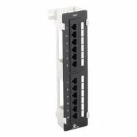 Patch Panel: 12 Ports, Flat - Vertical-Mount, 110 IDC, Adhesive Label/Front & Rear Numbered (MPN 7304)
