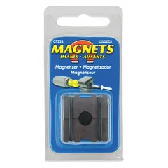 Dual-Purpose Tip Magnetizer & Demagnetizer, Ceramic/Rubber, 1 in x 1 in