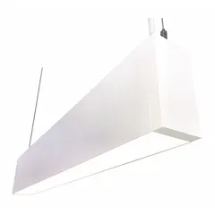 This 4 ft LED suspended light operates at 120/277V AC and delivers 3500K color temperature. With a 2 in width and 41.7 W power consumption, it is designed for starter/stand alone grid mounting in commercial ceiling applications.