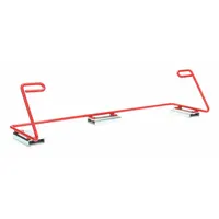 Fixed surface protection dispenser for holding and dispensing 3M Dirt Trap Clear Film. Accepts rolls with 18 in width (min and max). Mounts via magnets. Red color. Length 19 in