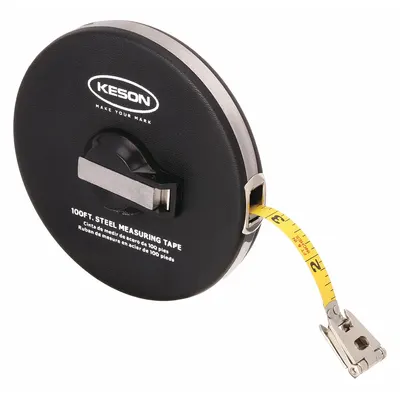 KESON Long Tape Measure: Manual, ST10018M, Metric/SAE, 100 ft / 30 m, 1/8 in/2 mm - Closed-Reel Long Tape Measures
