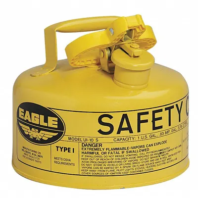 EAGLE UI10SY Type I Diesel Safety Can, 1 gal, Powder Coated Steel, Yellow - Diesel Safety Cans