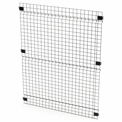 HUSKY RACK & WIRE Welded Wire Panel: 5 ft H x 4 ft W x 1 1/2 in D, Black - Husky Rack & Wire Quick-Assemble Woven-Wire Partition Components