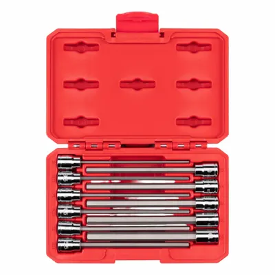 TEKTON Socket Bit Set: 1 - 25 Pieces, 3/8 in Drive Size, 11 Pieces - Hex Bit Socket Sets