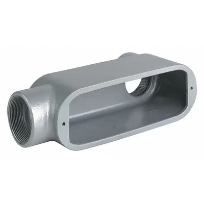 HUBBELL KILLARK Conduit Outlet Body: Iron, Powder Coated, 3 in Trade Size, LB Body - LB - 90° Elbow Type