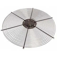 Fan guard designed for HVACR condenser and fan coil units. Provides protection against debris, animals, and accidental contact with rotating fan blades while allowing airflow. Suitable for use in commercial and industrial refrigeration, air conditioning, and ventilation systems.