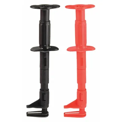 FLUKE Test Clip: CAT III 600V, Test Clip, 11 7/8 in Lg, Brass, Black/Red - Test Clips
