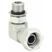 Hydraulic Hose Adapter: 1/2 in x 1/2 in Fitting Size, Female x Male, NPSM x ORB, Swivel, 90° Elbow (MPN 2068-8-8S)