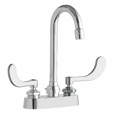CHICAGO FAUCETS Series 894 Gooseneck Centerset Kitchen Faucet, 894-317ABCP - Centerset Kitchen Faucets