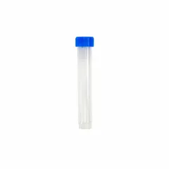 PPCO 15 mL Transport Vial with Blue Closure, Natural, 17 mm Neck, Self-Standing, Round Bottom