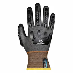These medium-duty cut-resistant gloves feature a foam nitrile coating on the fingertips, providing grip in oily or dry conditions. Rated ANSI Cut Level A5 and ANSI Impact Level 1, they offer protection against cuts and impacts. Touchscreen compatible, suitable for assembly, material handling, and light fabrication tasks.