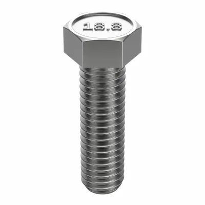 FOREVERBOLT Hex Head Cap Screw: Stainless Steel, A2, NL-19, 3/8"-16, Coarse, 1 1/4 in lg - 18-8 Stainless Steel Hex Head Cap Screws