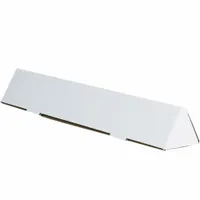 White triangle mailing tubes with 1/8 in wall thickness, measuring 2 in x 30 1/4 in. Sold in a 50-pack. Designed for shipping and storing rolled documents, blueprints, posters, or lightweight items, the triangular shape prevents rolling and provides crush resistance during transit