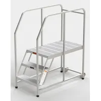 EGA Mobile Work Platform: 2.5 ft Platform Ht - Max, 24 in x 42 in, Aluminum, 300 lb Load Capacity (MPN A005H)