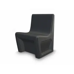 Freestanding single-seat armless chair from the Endurance series. Seat made of polyethylene. Meets ISO 22196 and UL 94 HB standards. Suitable for industrial and commercial settings requiring easy-to-clean seating.